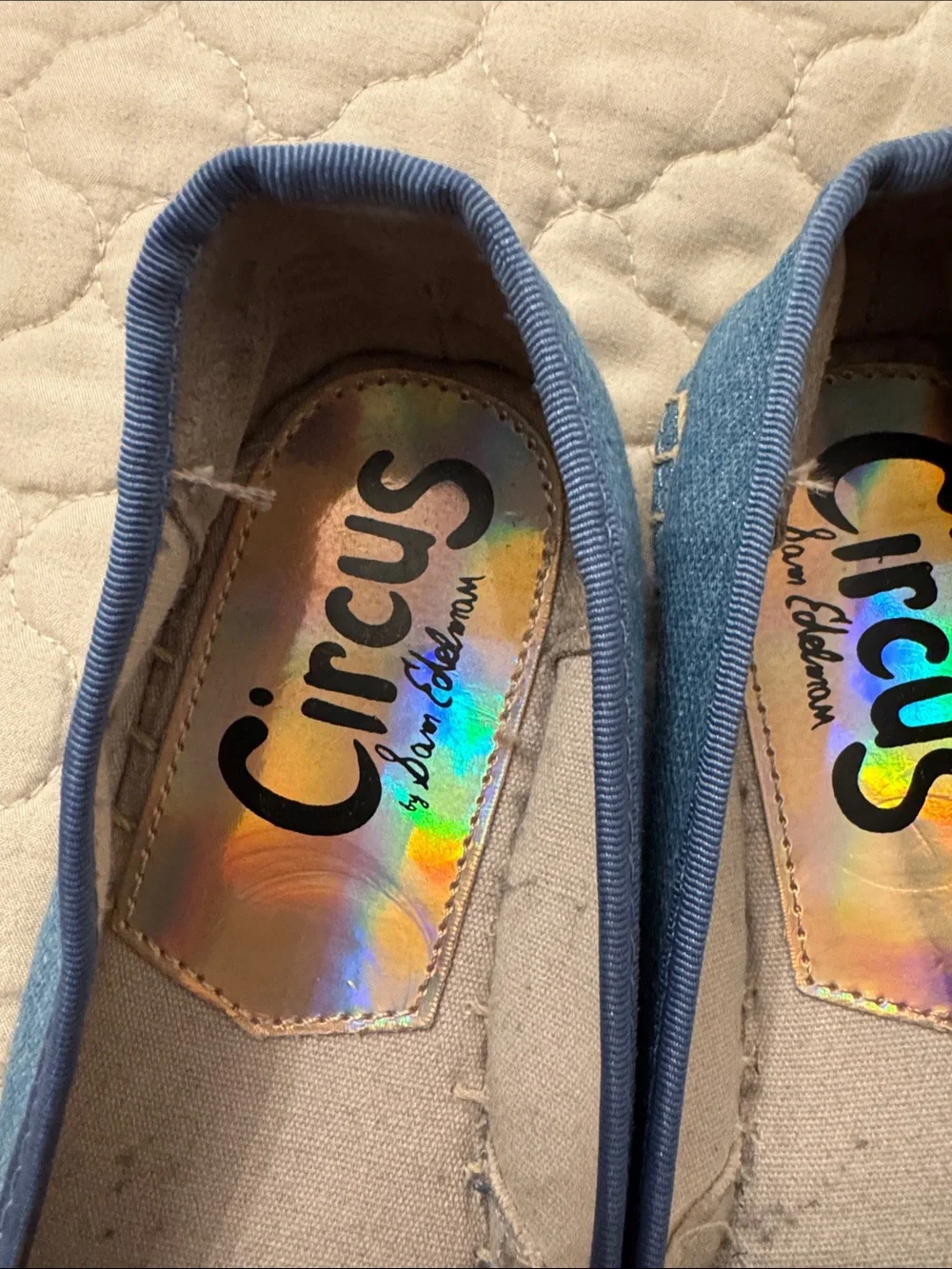 Circus by Sam Edelman Denim Espadrilles with Black Beaded Cap Toe